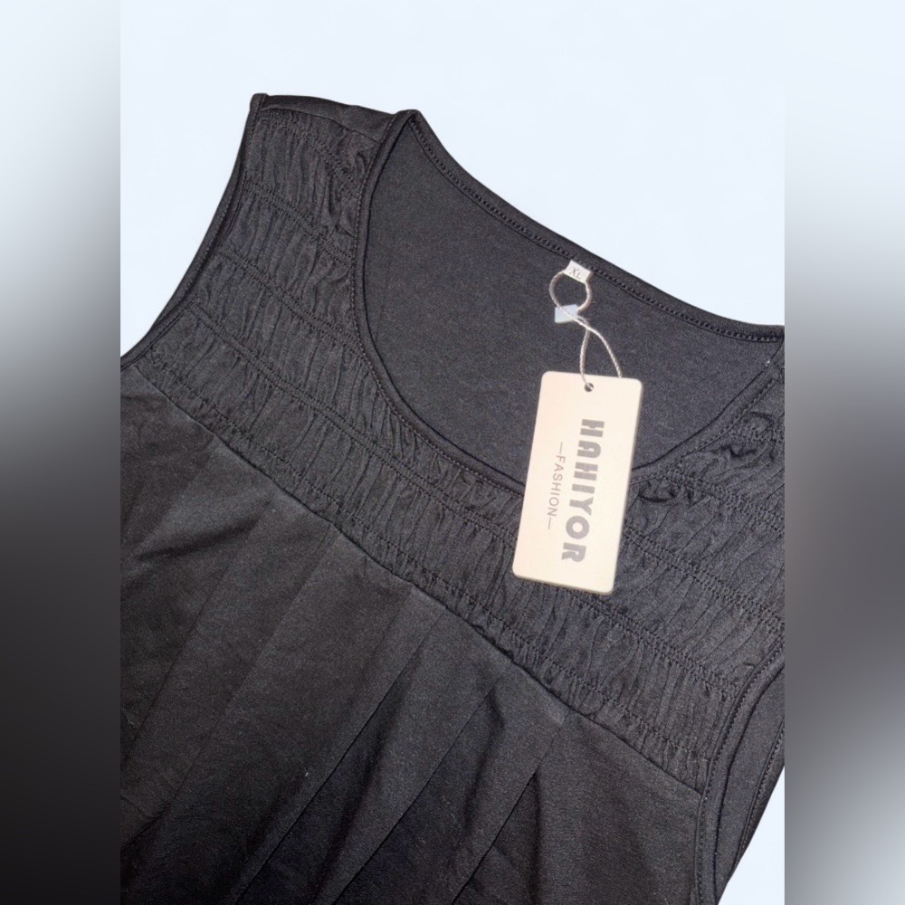 HAHIYOR Black Sleeveless Blouse, NWT - Size XL - Picture 3 of 4